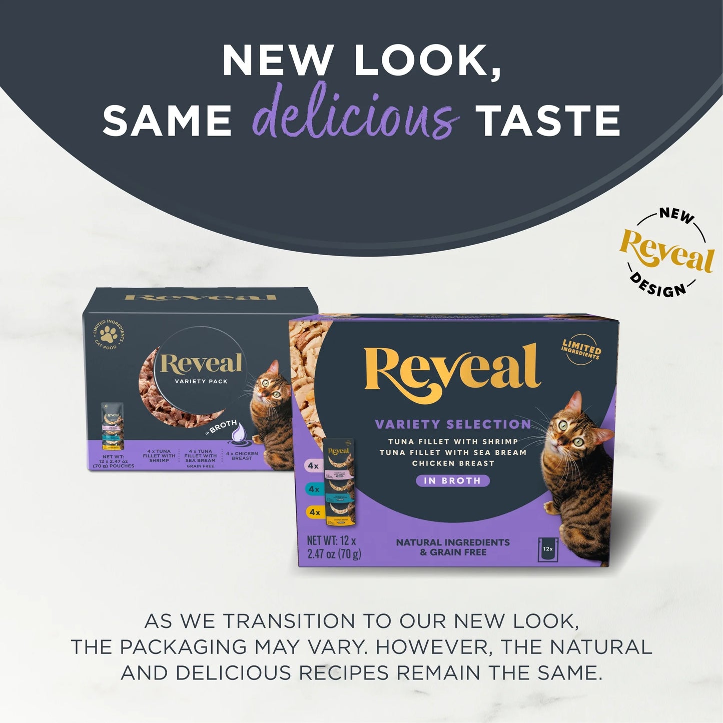 Paquete Variado De Pescado Y Pollo En Caldo Natural Wet Cat Food, 12 Bolsas De 2,47 Oz
