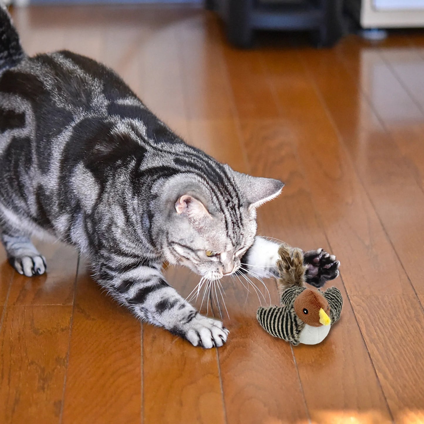 Juguete Interactivo Electrónico Para Gatos, Juguete Automático Para Pájaros Que Chirría Con Cola De Pluma, Juguete Cazador De Melodías Para Gatos Que Juegan Solos, Juguete Para Gatitos Que Juegan Y Chirrían Para El Aburrimiento