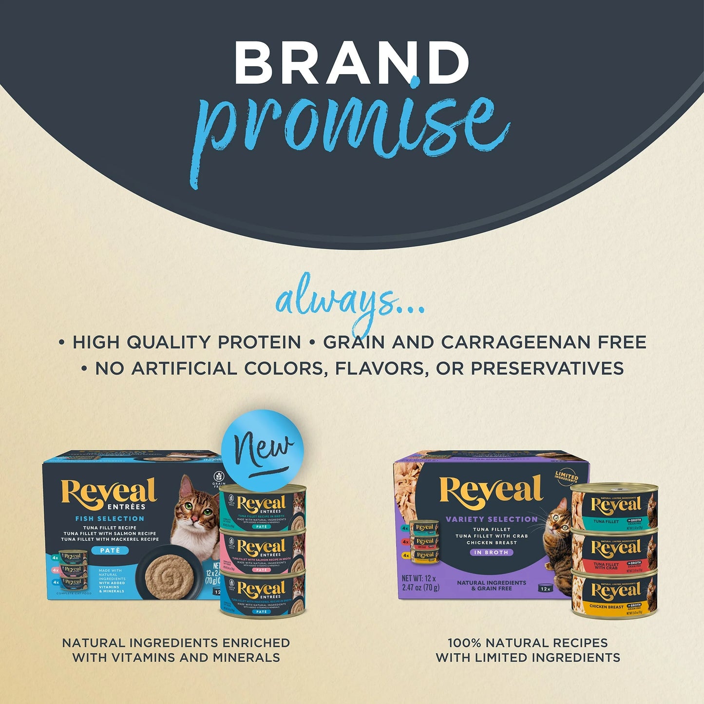 Paquete Variado De Pescado Y Pollo En Caldo Natural Wet Cat Food, 12 Bolsas De 2,47 Oz