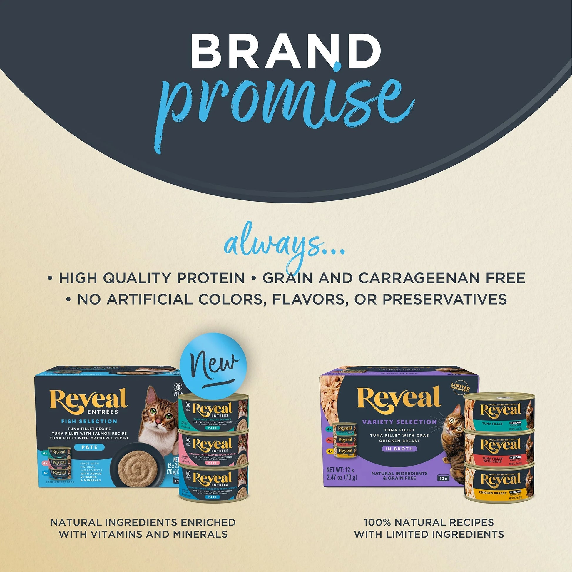 Paquete Variado De Pescado Y Pollo En Caldo Natural Wet Cat Food, 12 Bolsas De 2,47 Oz